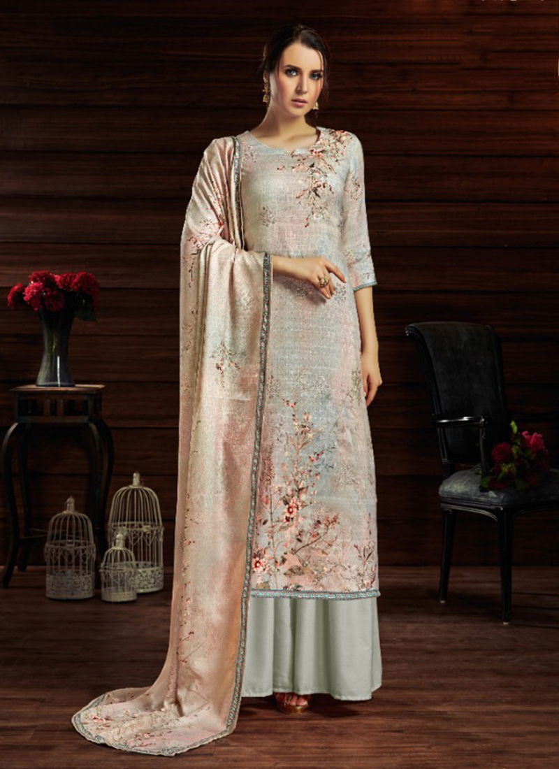 Aavika Jam Cotton Sequence Embroidery Work With Digital Print Designer Plazzo Suit Collection 502-001-008